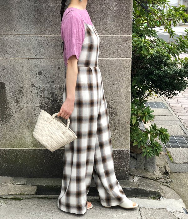 pheeny RAYON OMBRE CHECK ALLIN ONE サロペット日本
