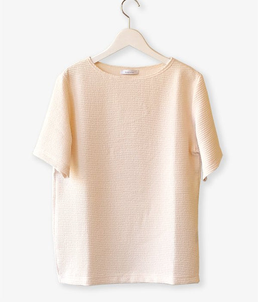 PHEENY/DOUBLE WEAVE DOBBY PULLOVER(IVORY)