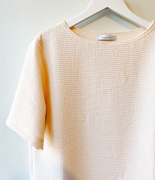 PHEENY/DOUBLE WEAVE DOBBY PULLOVER(IVORY)