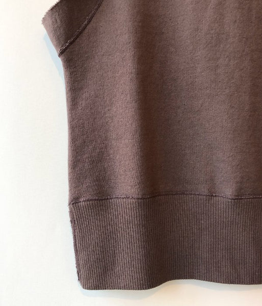 PHEENY/CUT OFF SWEAT SHIRT(BROWN)