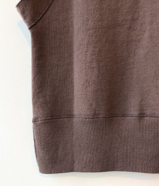 PHEENY/CUT OFF SWEAT SHIRT(BROWN)