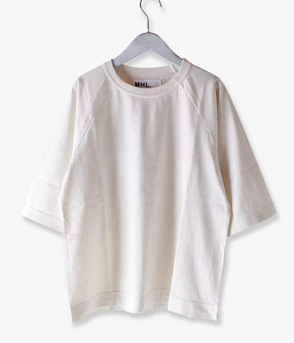 MHL./GARMENT DYE COTTON JERSEY T-SHIRT (WHITE)