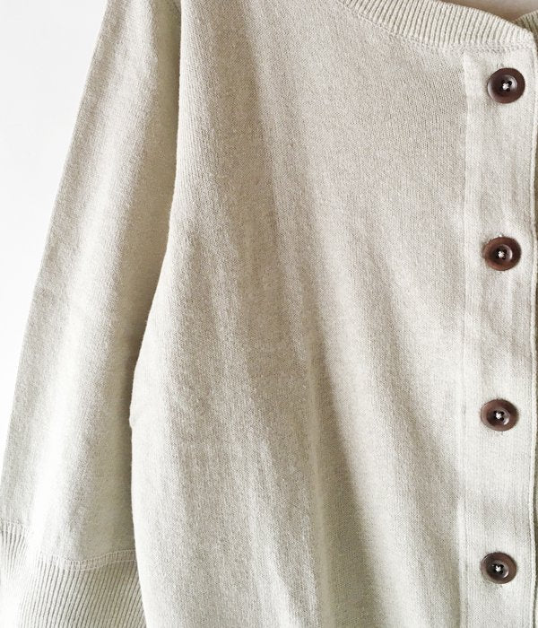 MHL./FINE SLUB COTTON LINEN CARDIGAN WOMENS (BEIGE)