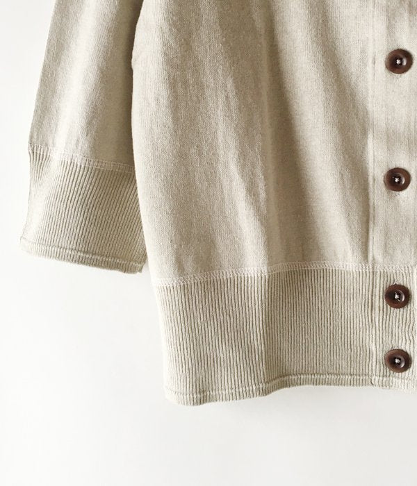 MHL./FINE SLUB COTTON LINEN CARDIGAN WOMENS (BEIGE)