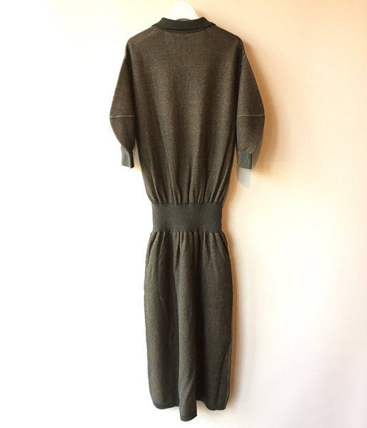 FUMIKA_UCHIDA/BALLOON-SLEEVE POLO NT DRESS(SAGEBGE/size36)