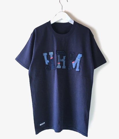 HOLLYWOOD RANCH MARKET/H.R.REMAKE DOUBLE PATCH T-SHIRT (NAVY)