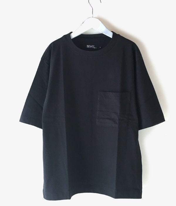 MHL./GARMENT DYE BASIC JERSEY SS T-SHIRTS (BLACK)