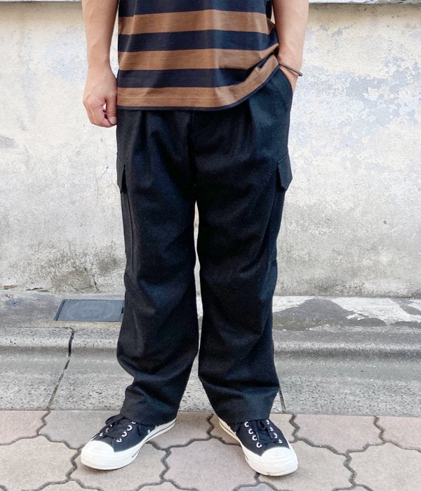 POLYPLOID/CARGO TACK PANTS C (BLACK MELANGE)
