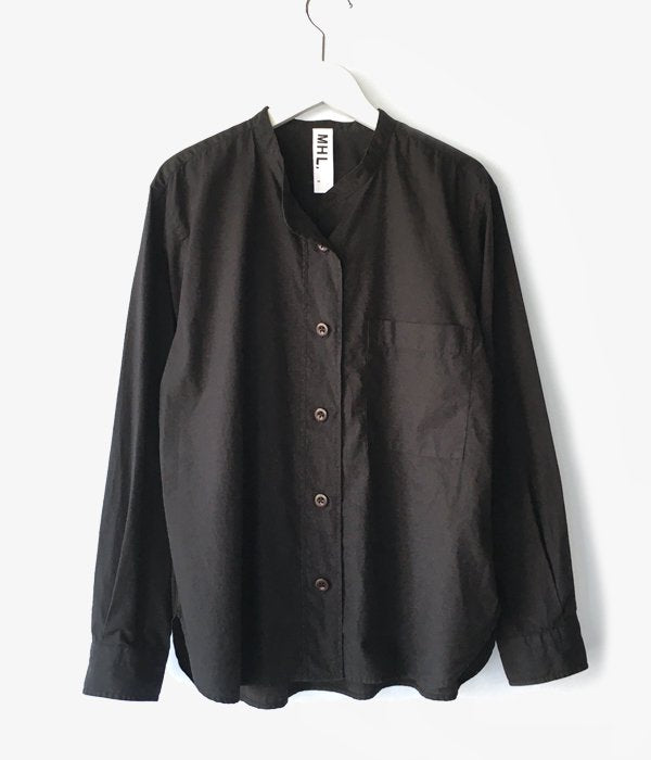 MHL./GARMENT DYE BASIC POPLIN SHIRT WOMENS (BLACK)