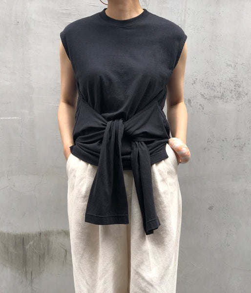 FUMIKA_UCHIDA/SEPARATE-SLEEVE LONG TEE(BLACK)