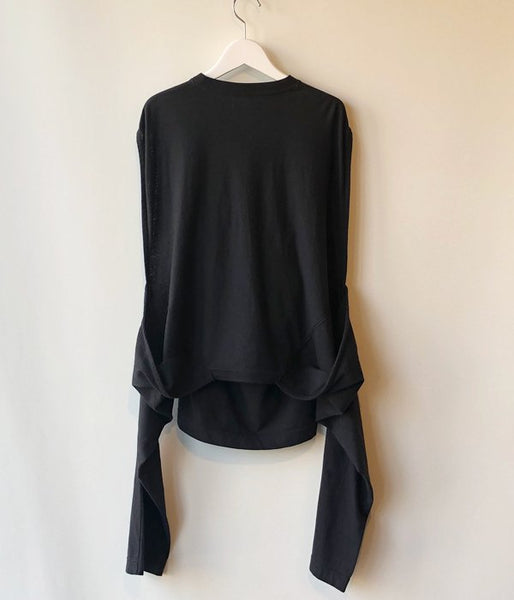 FUMIKA_UCHIDA/SEPARATE-SLEEVE LONG TEE(BLACK)