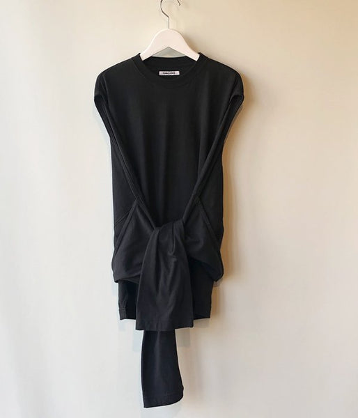 FUMIKA_UCHIDA/SEPARATE-SLEEVE LONG TEE(BLACK)