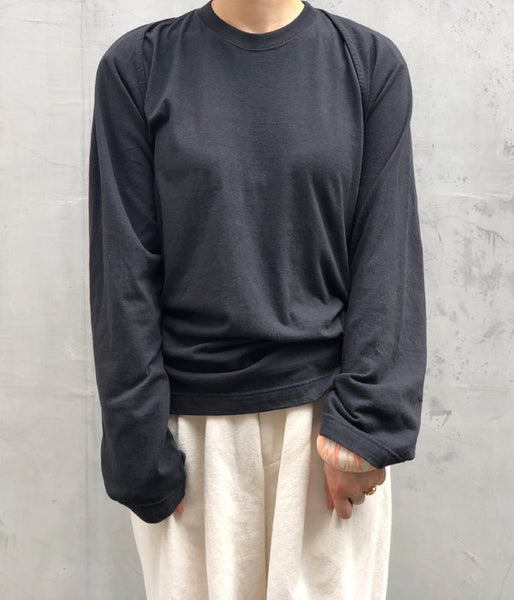 FUMIKA_UCHIDA/SEPARATE-SLEEVE LONG TEE(BLACK)