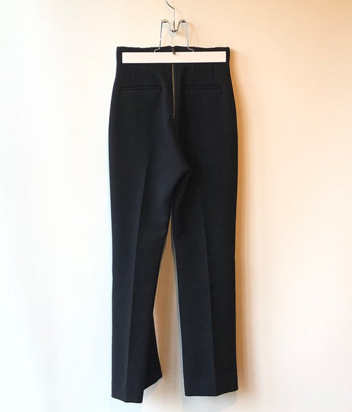 PHEENY/DOUBLE CLOTH HIGH WAIST SEMI FLARED SLACKS(BLACK)