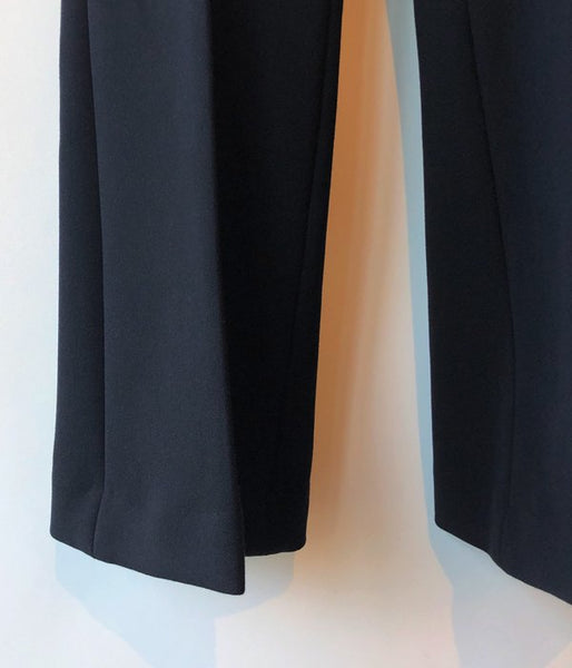 PHEENY/DOUBLE CLOTH HIGH WAIST SEMI FLARED SLACKS(BLACK)