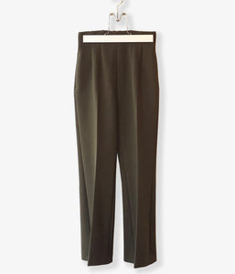 PHEENY/DOUBLE CLOTH HIGH WAIST SEMI FLARED SLACKS(KHAKI)