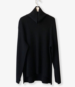 PHEENY/T/C BIG WAFFLE HIGH NECK L/S(BLACK)