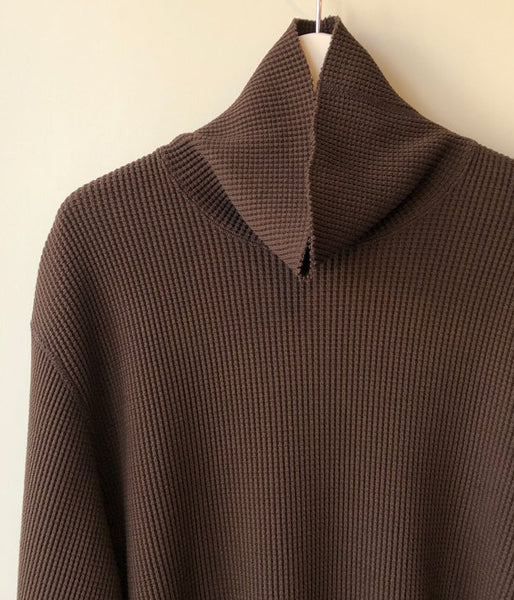 PHEENY/T/C BIG WAFFLE HIGH NECK L/S(BROWN)