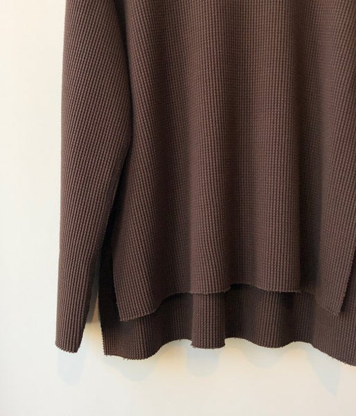 PHEENY/T/C BIG WAFFLE HIGH NECK L/S(BROWN)