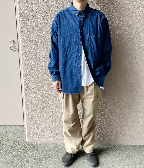 DESCENDANT ディセンダント アレンデニムシャツ ボタンダウン 日本製 DESCENDANT/ALLEN DENIM LS SHIRT (INDIGO)