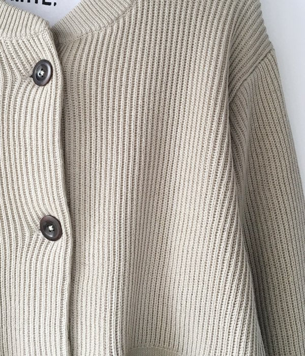 MHL./ROUGH COTTON CARDIGAN (OFF WHITE)