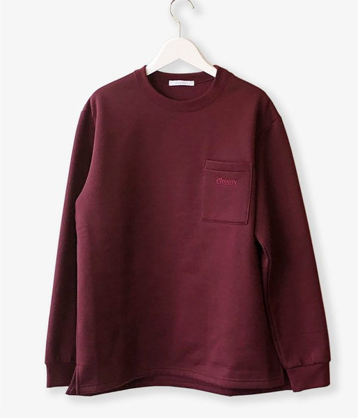 PHEENY/POCKET LONG SLEEVE T(BURGUNDY)