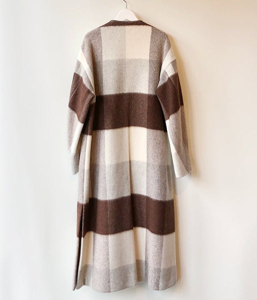 PHEENY/BIG BLOCK CHECK GOWN COAT(IVORY CHECK)