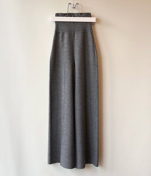 PHEENY/SMOOTH WIDE KNIT PANTS(GRAY)