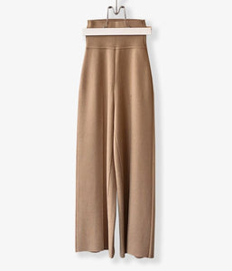 PHEENY/SMOOTH WIDE KNIT PANTS(CAMEL)