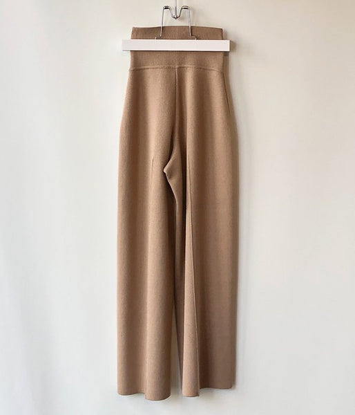 PHEENY/SMOOTH WIDE KNIT PANTS(CAMEL)