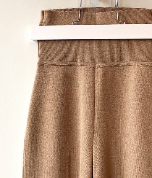 PHEENY/SMOOTH WIDE KNIT PANTS(CAMEL)