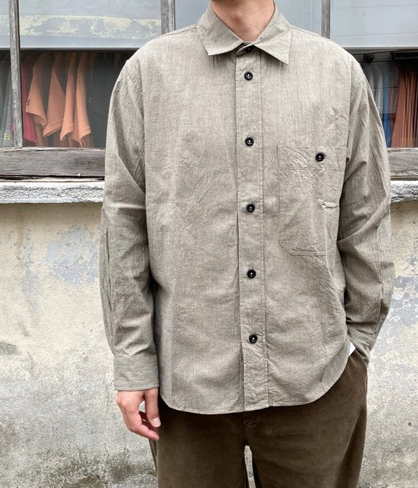 MHL./VINTAGE COTTON WOOL SHIRT (BASIC)