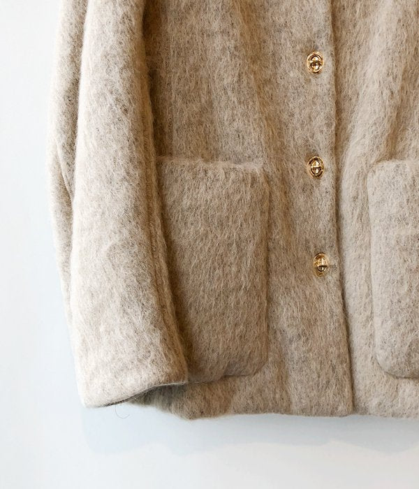 FUMIKA_UCHIDA/MOHAIR SHAGGY JACKET COAT(BEIGE/gold)
