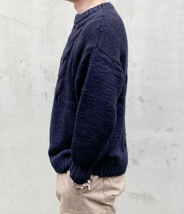 DESCENDANT/FADED CABLE KNIT (NAVY)