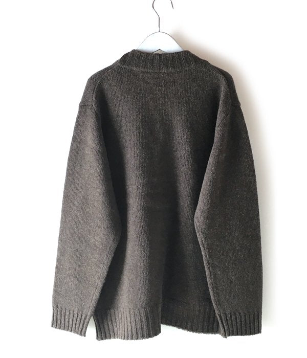 MHL. FINE SHETLAND ブラウン MHL./FINE SHETLAND CARDIGAN (BROWN)