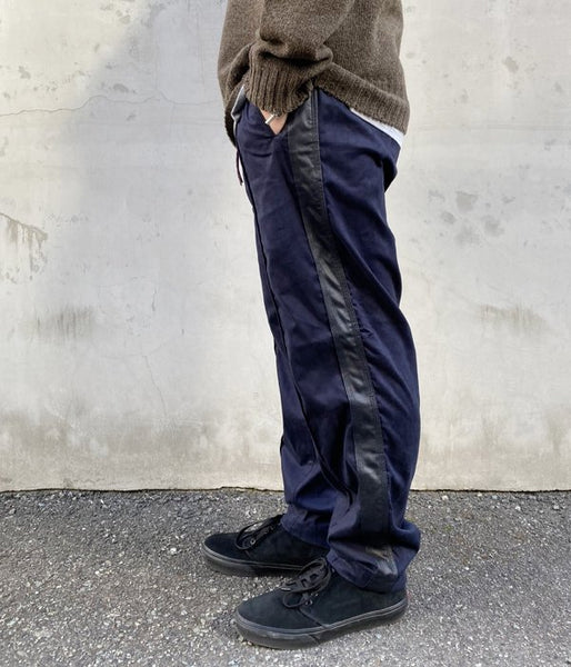 HOLLYWOOD RANCH MARKET/ECO SUEDE STITCH LINE TRACK PANTS (NAVY)
