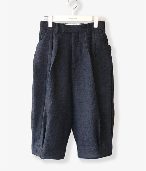 FUMIKA_UCHIDA/BOUCLE HIP-BELTED 2-INTUCK BLOOMERS(NAVY/BLACK)