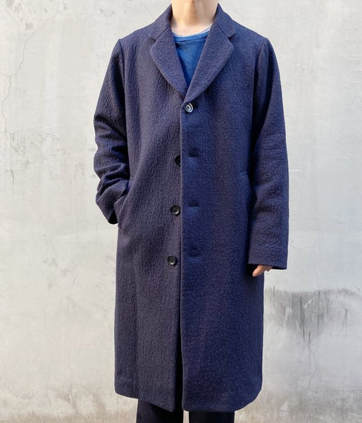 BLUE BLUE JAPAN/KUMOGAKARU WOOL BIG SILHOUETTE SINGLE COAT