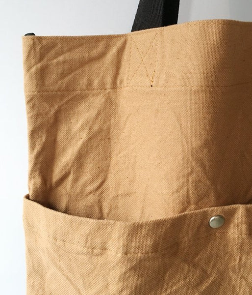 MHL./COLOURED COTTON CANVAS TOTE (BROWN)