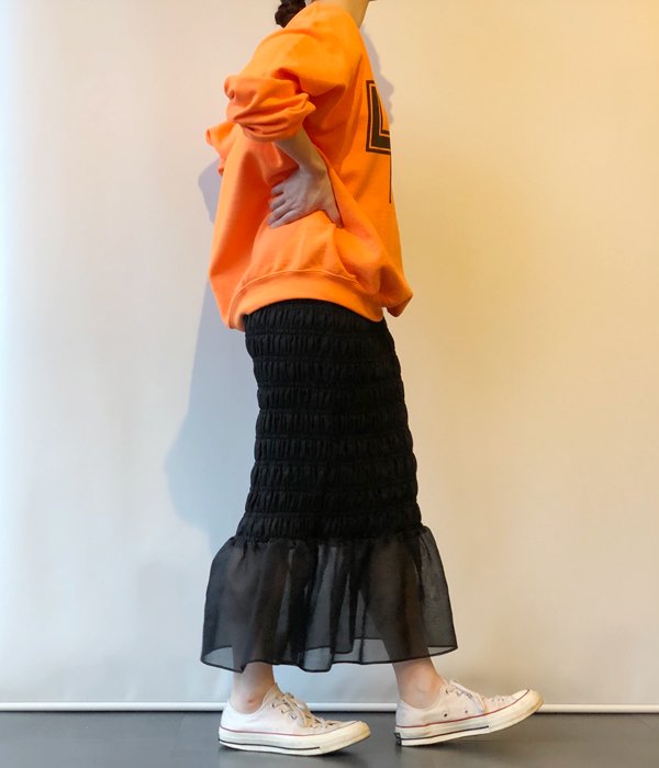 PHEENY/ORGANDIE SHIRRING SKIRT スカート PHEENY/ORGANDIE SHIRRING SKIRT(BLACK)