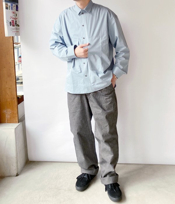 POLYPLOID/SHIRT JACKET C (ICE BLUE)