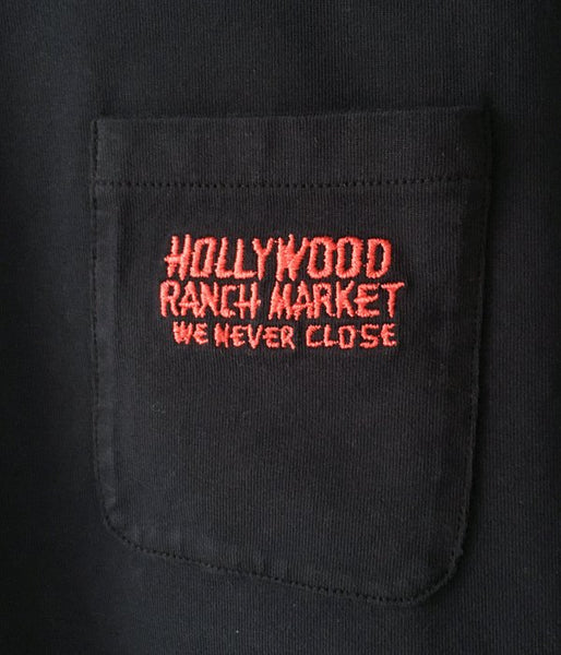 HOLLYWOOD RANCH MARKET/H.R.MARKET OLD TIME LOGO LONG SLEEVE T-SHIRT (BLACK)