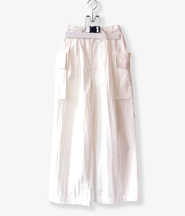 PHEENY/COTTON NYLON TUSSAH MILITARY PANTS(WHITE)