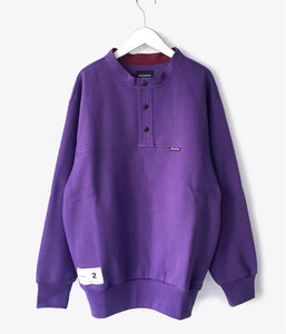 DESCENDANT/VOIL HENRY NECK SWEATSHIRT (PURPLE)