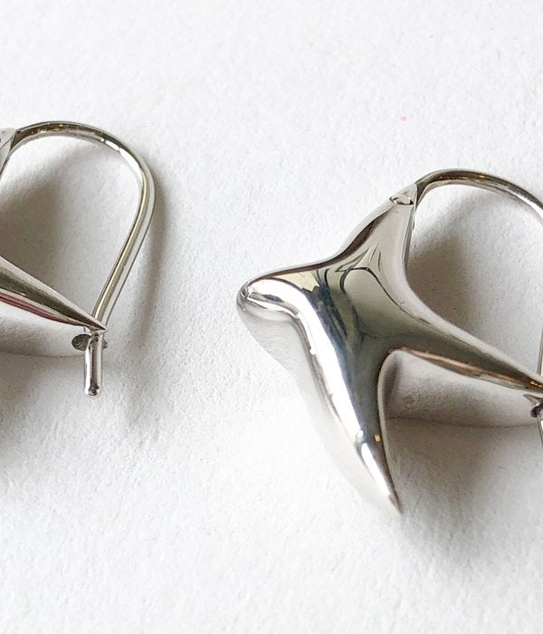 R.ALAGAN/TINY PUFFY BIRD EARRINGS(SILVER)