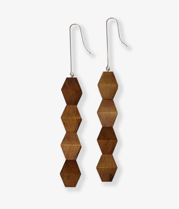 R.ALAGAN/COLOMN WOOD EARRINGS(LIGHT BROWN)