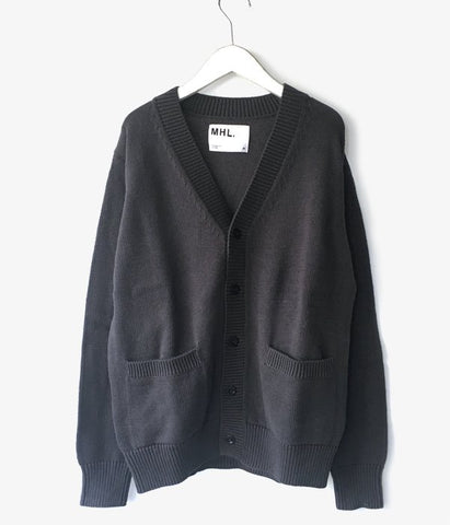 MHL./ROUGH COTTON CARDIGAN (GRAY)