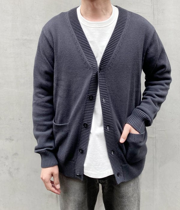 MHL.　コットンカーディガン MHL./ROUGH COTTON CARDIGAN (GRAY)