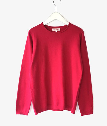 HOLLYWOOD RANCH MARKET/SPRING COTTON CASHMERE WASHABLE CN SWEATER WM (WINE)