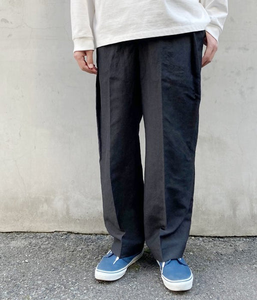 POLYPLOID/WIDE TAPERED PANTS C (DARK GRAY)
